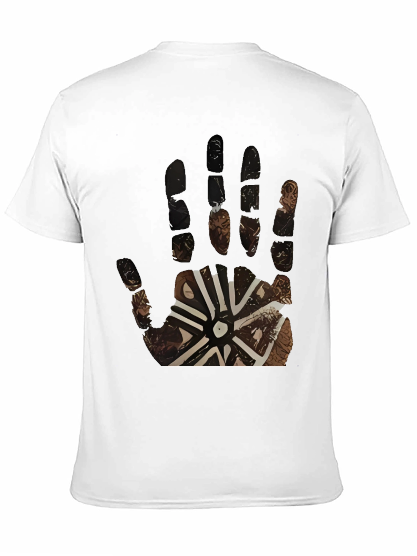 Tribal Hand Print Black Tee