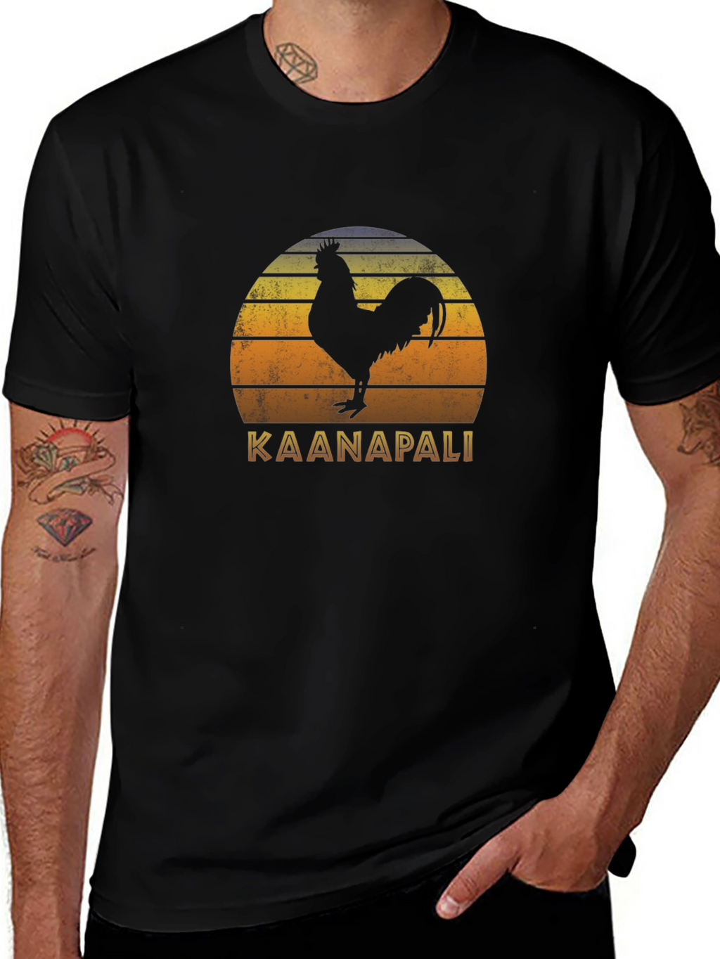 Kaanapali Rooster Graphic Tee - Sunset Design