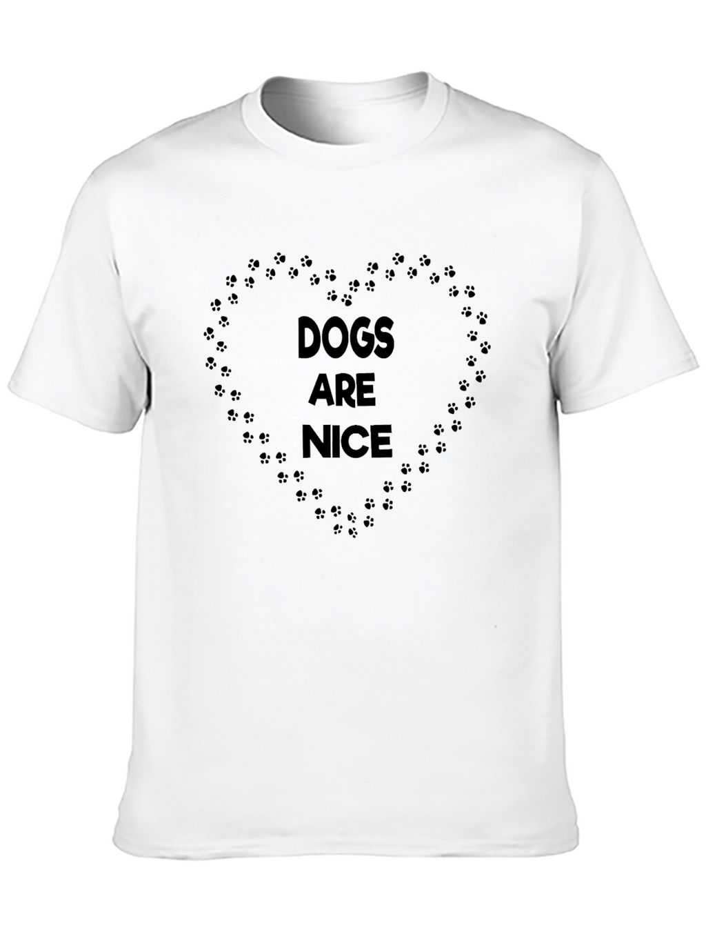 Dogs Are Nice T-Shirt - Paw Print Heart