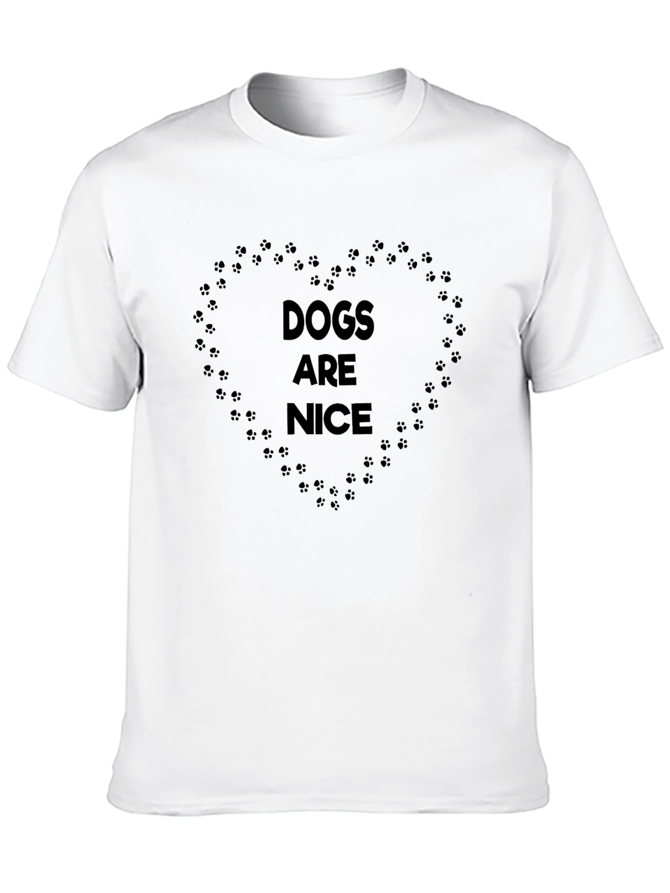 Dogs Are Nice T-Shirt - Paw Print Heart