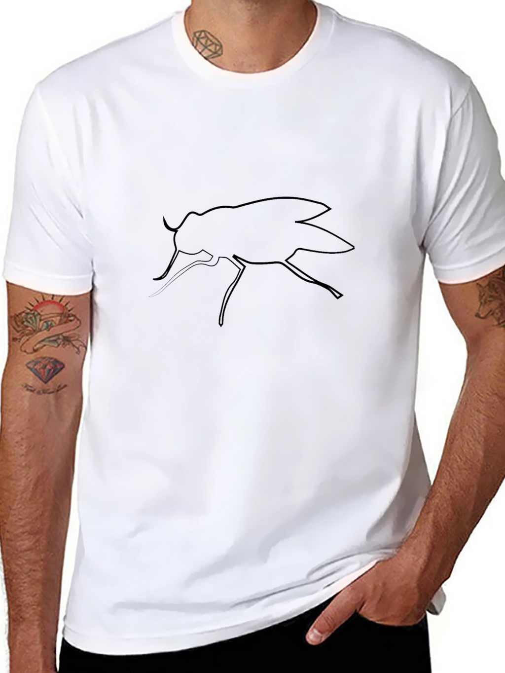 Black Fly Graphic Tee - Mens Casual T-Shirt