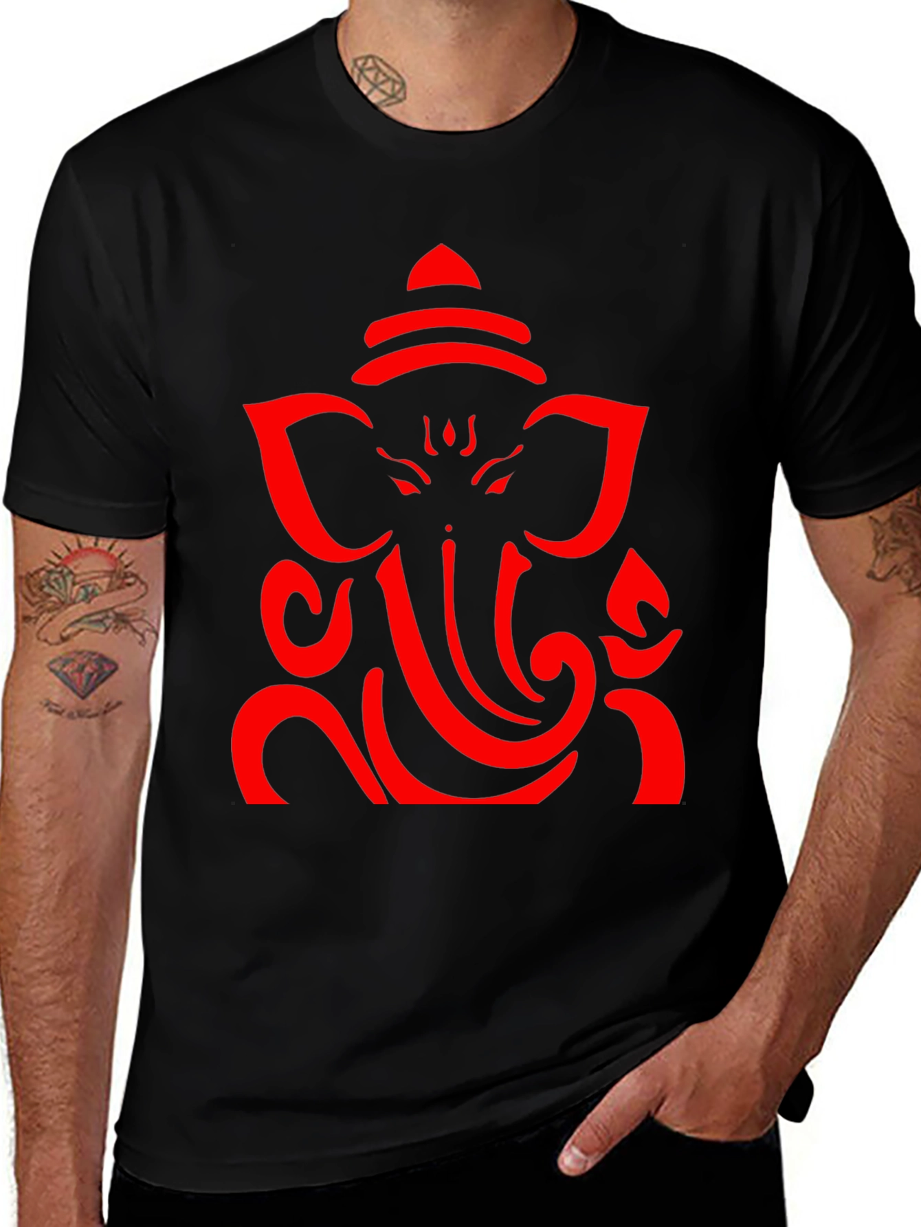 Ganesh Graphic Tee - Black Cotton T-Shirt