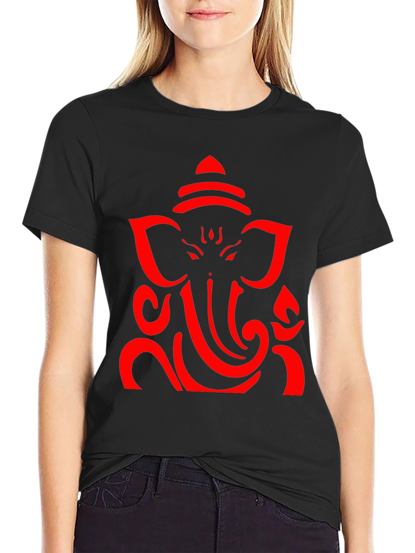 Ganesh Graphic Tee - Black Cotton T-Shirt