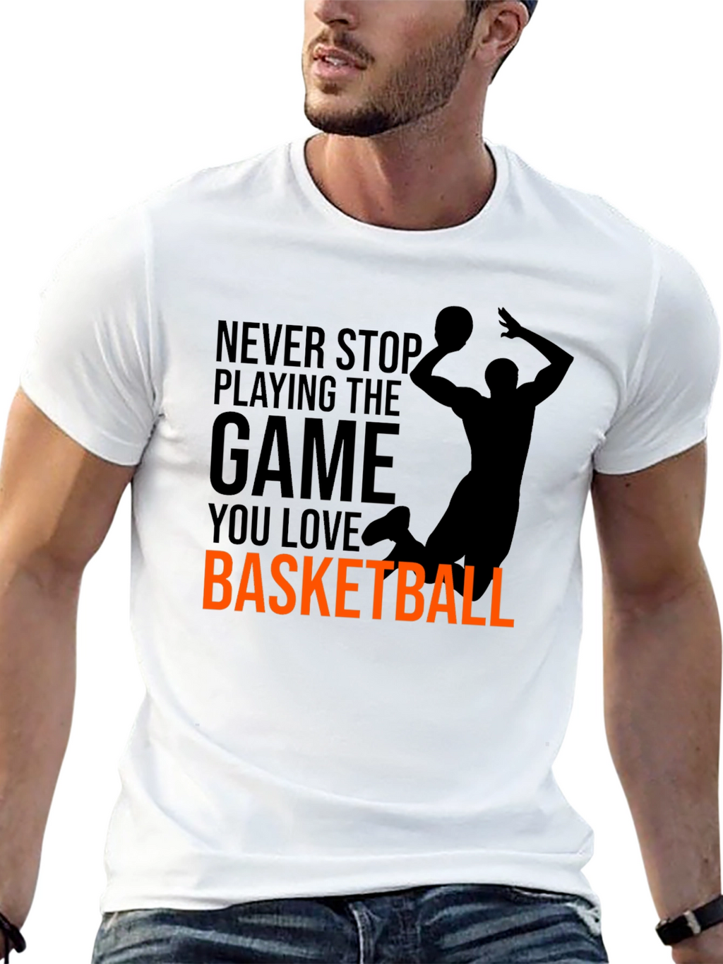 Basketball Graphic Tee - Never Stop Playing