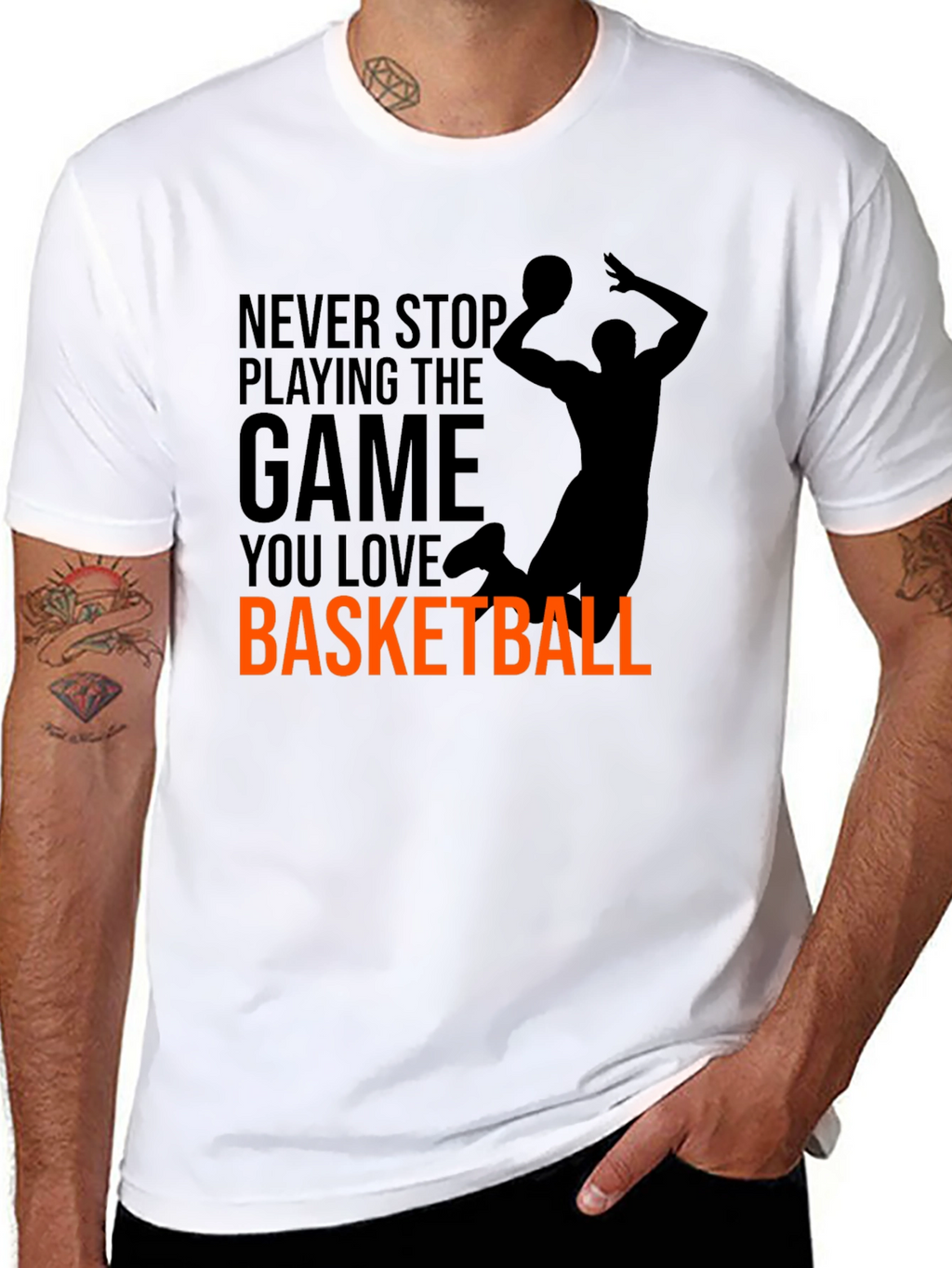 Basketball Graphic Tee - Never Stop Playing