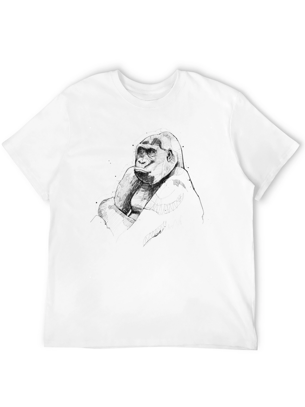 Black T-Shirt with Sketchy Graphic