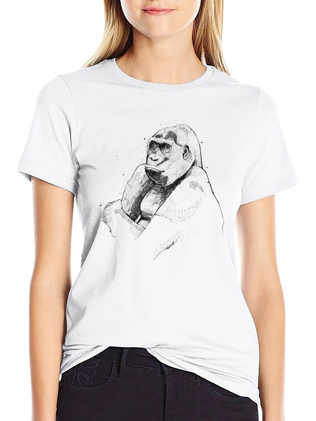 Black T-Shirt with Sketchy Graphic