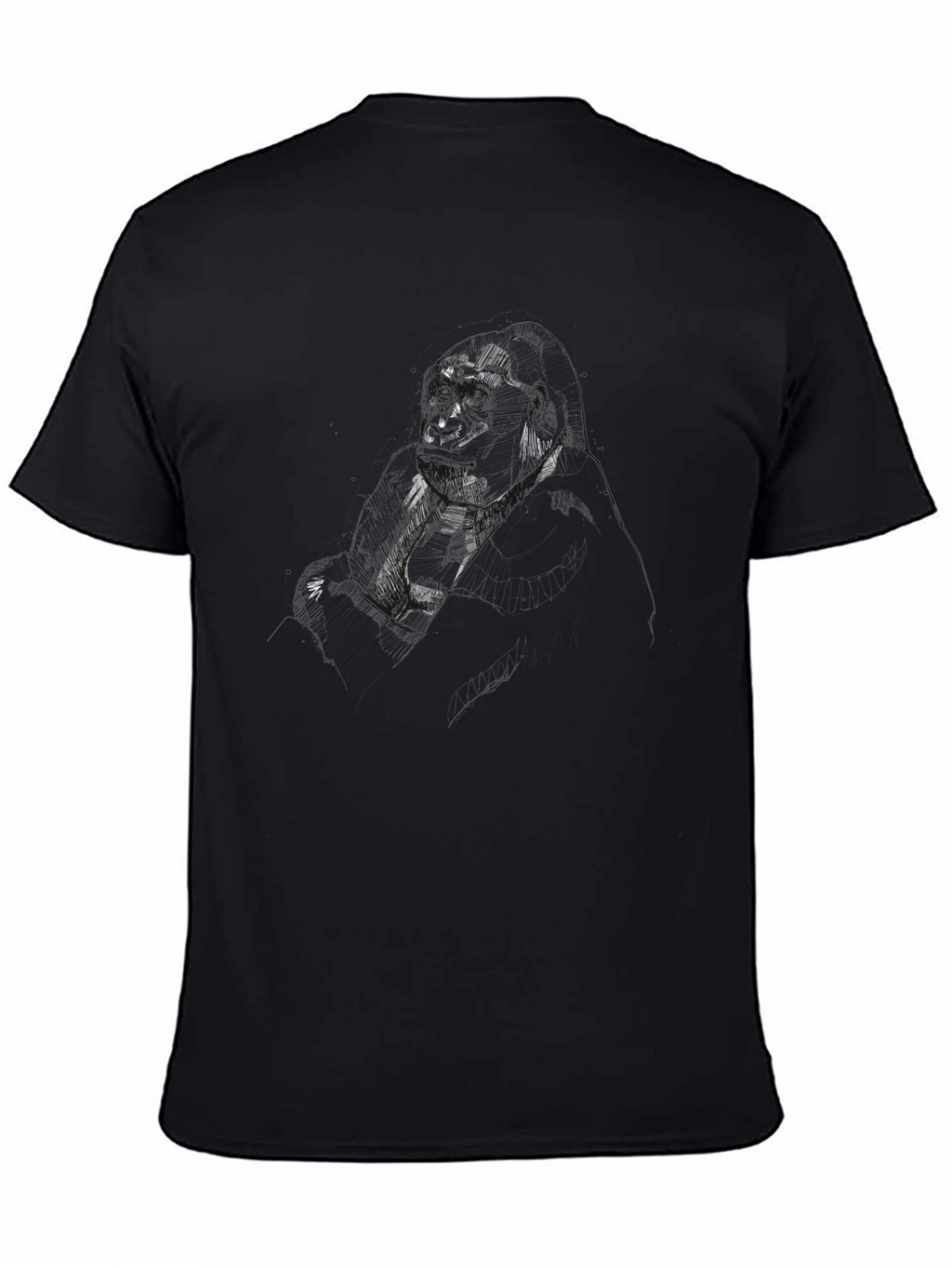 Black T-Shirt with Sketchy Graphic
