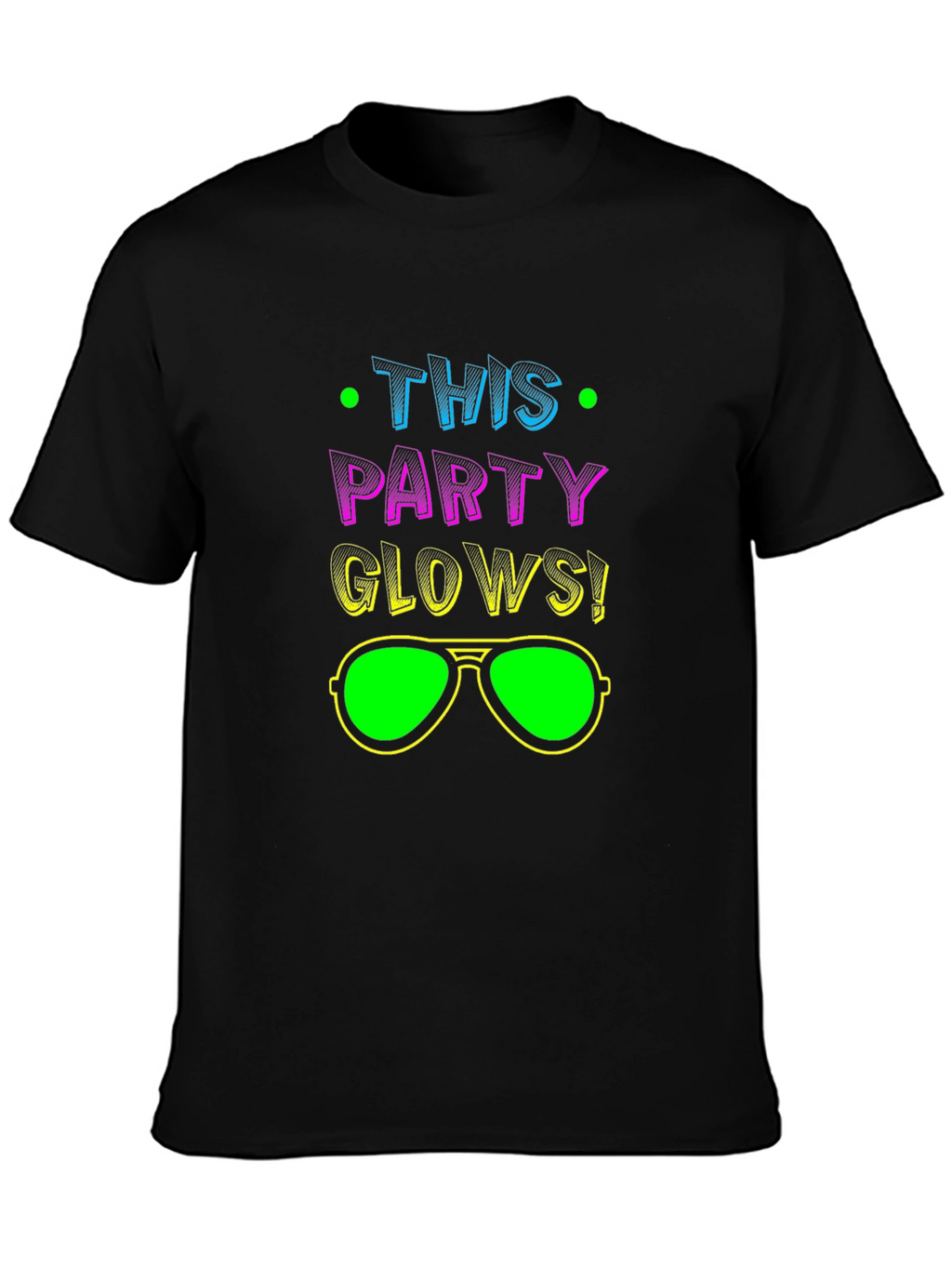 This Party Glows! Black Graphic Tee