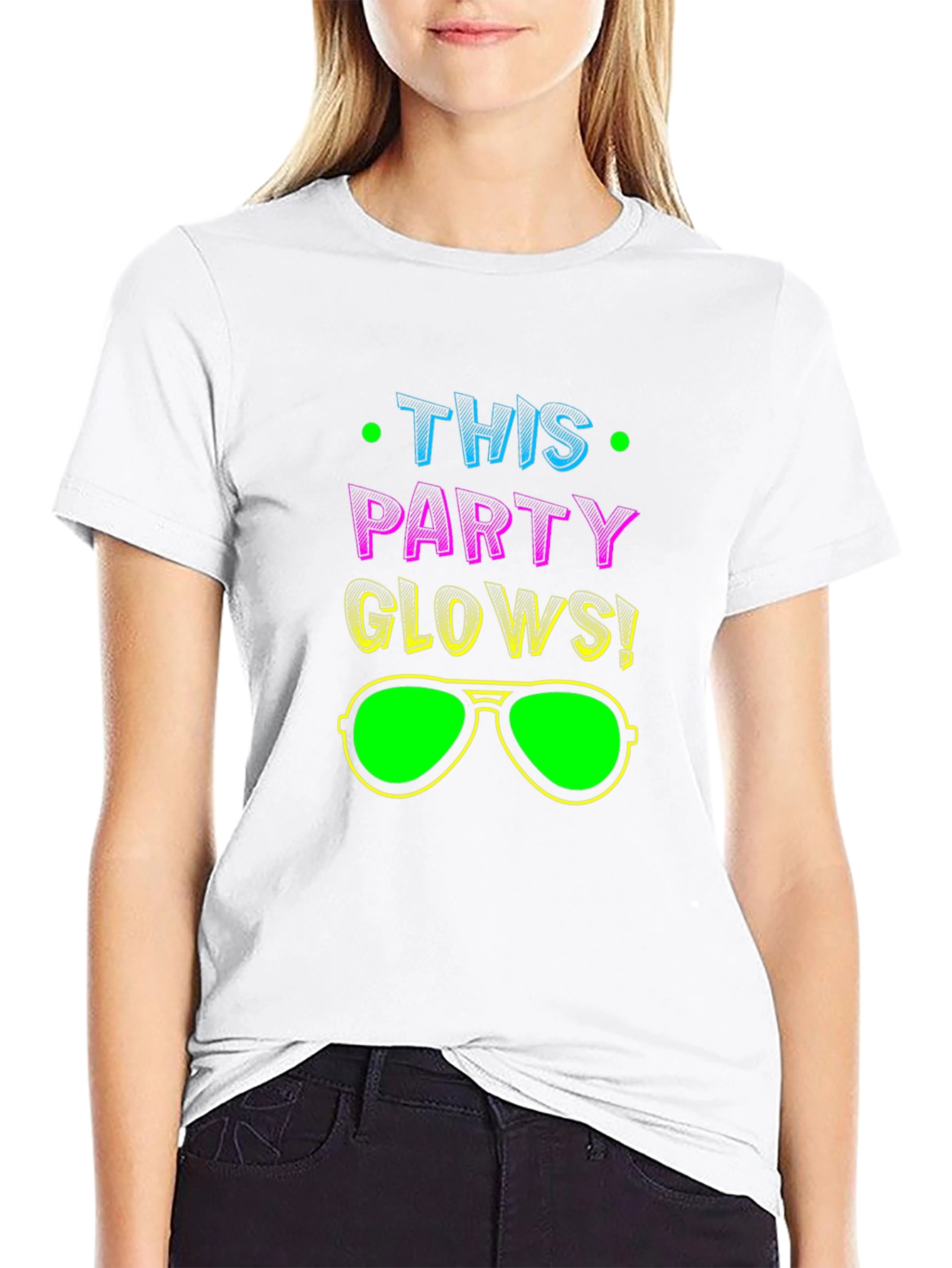 This Party Glows! Black Graphic Tee