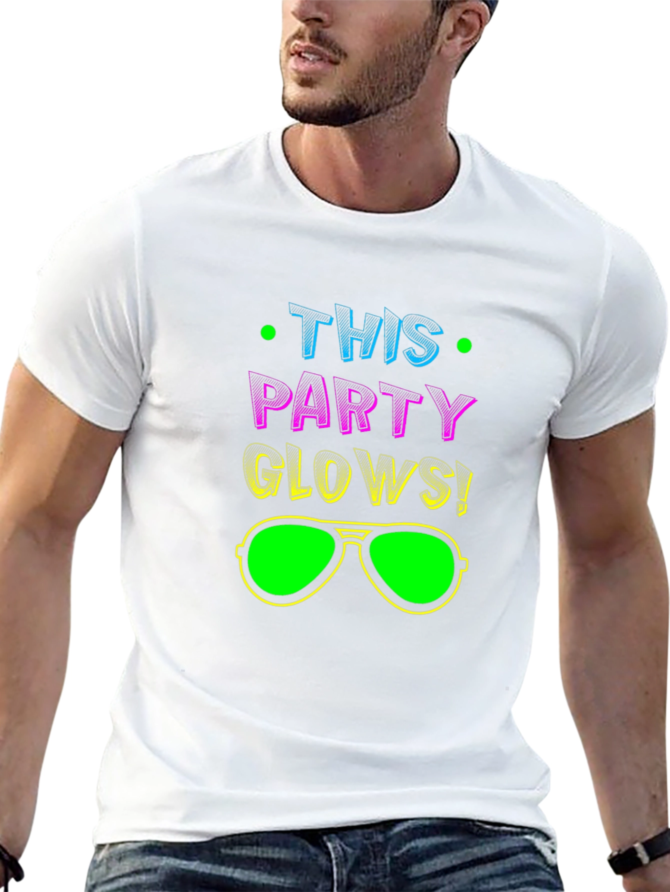This Party Glows! Black Graphic Tee