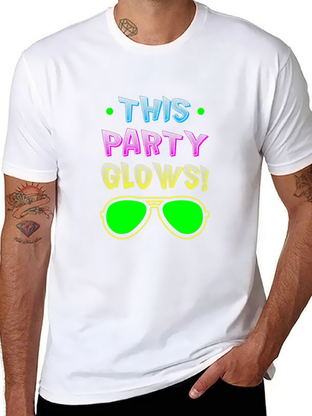 This Party Glows! Black Graphic Tee