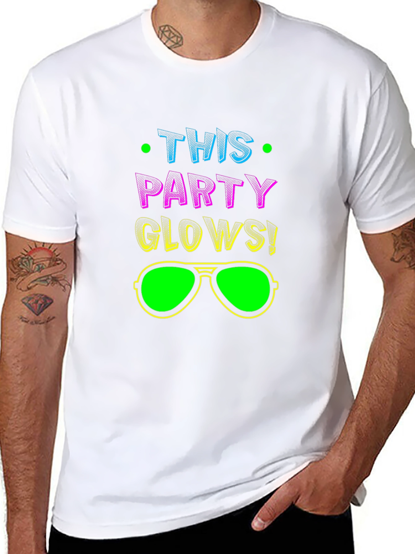 This Party Glows! Black Graphic Tee