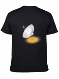 Satellite Dish Graphic Tee - Modern Black T-Shirt