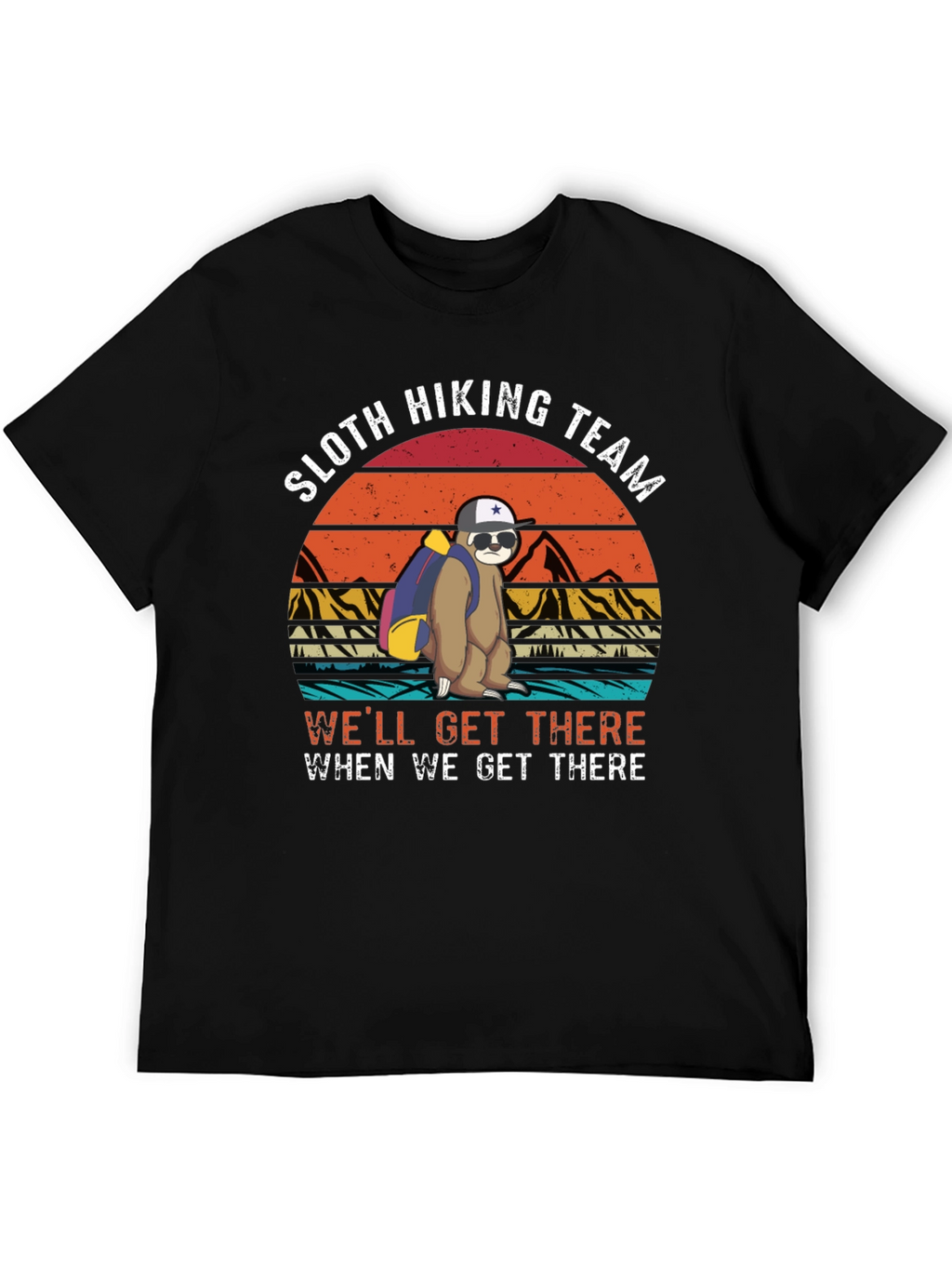 Sloth Hiking Team Black T-Shirt