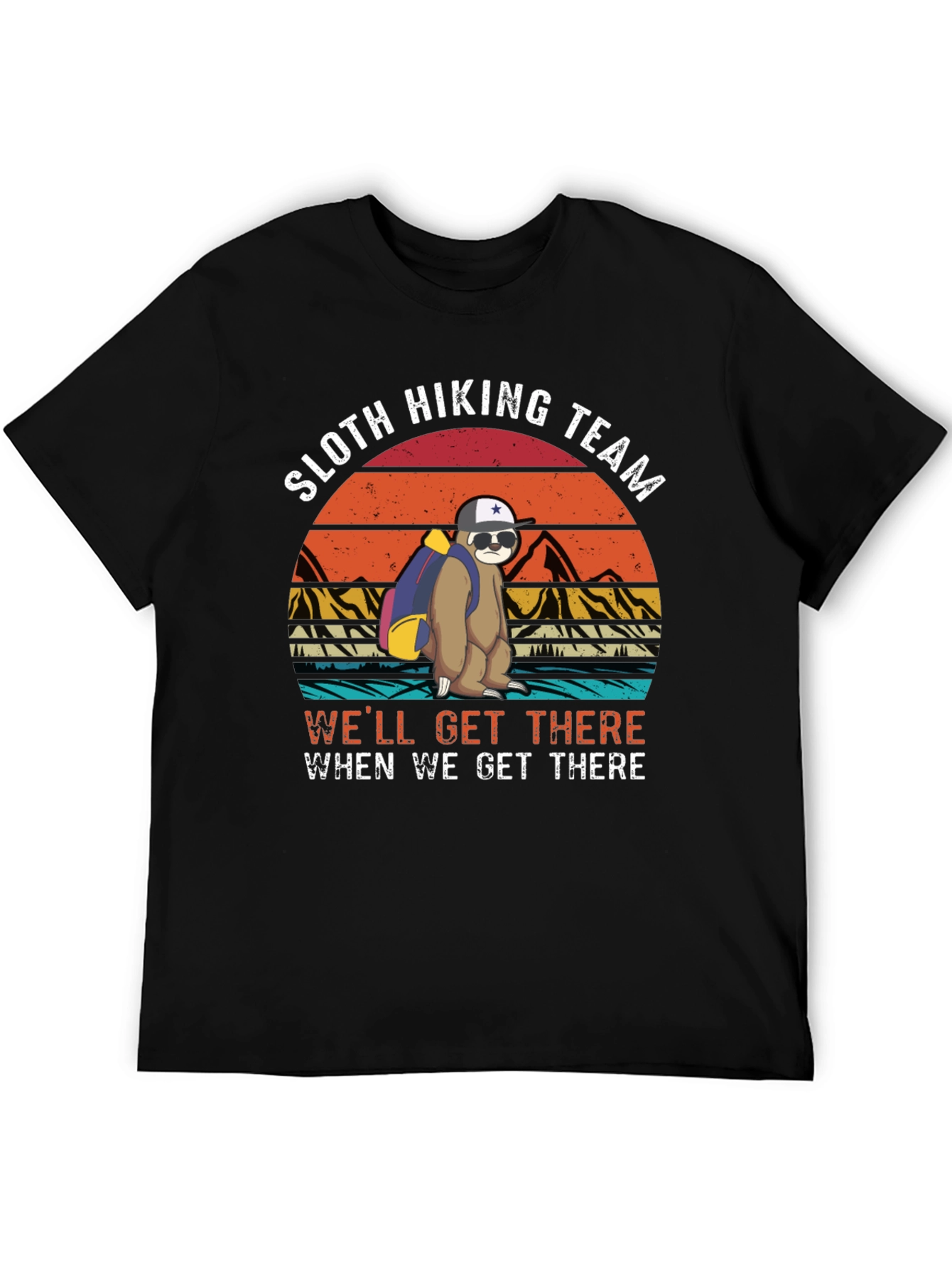 Sloth Hiking Team Black T-Shirt
