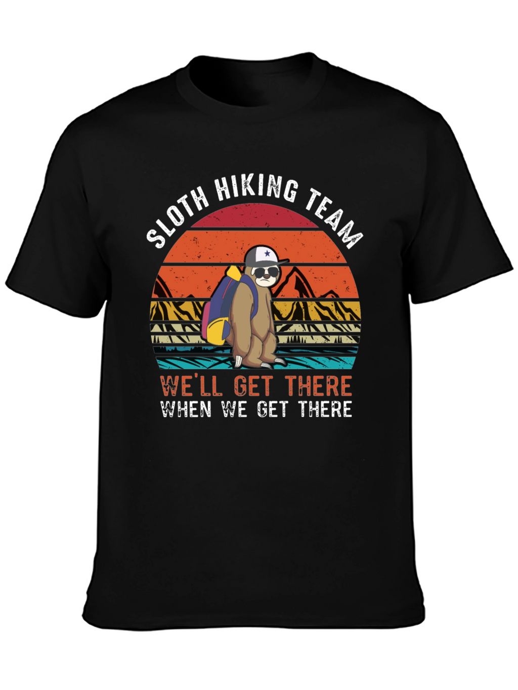 Sloth Hiking Team Black T-Shirt