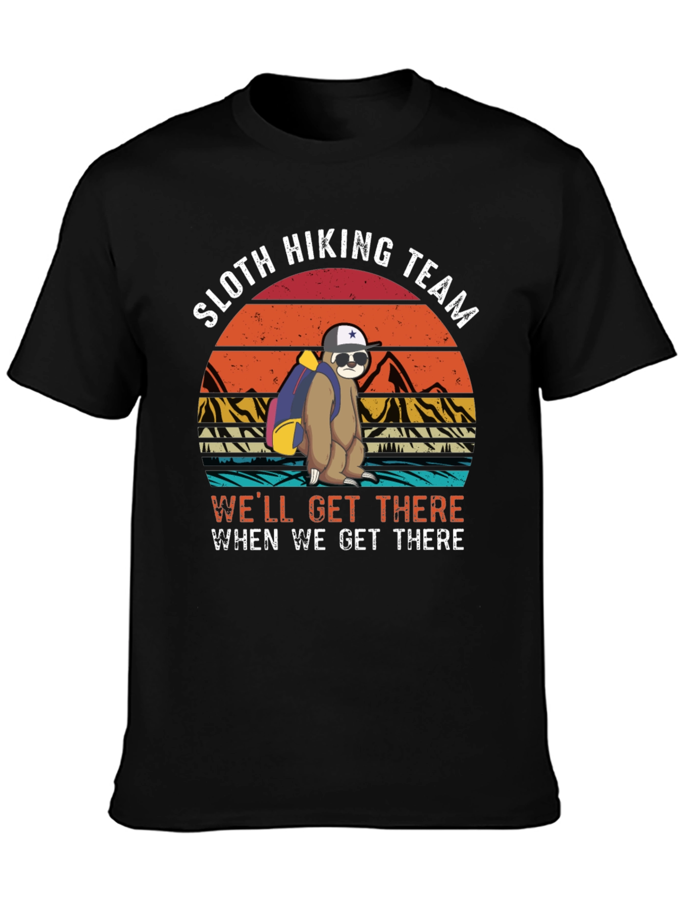 Sloth Hiking Team Black T-Shirt