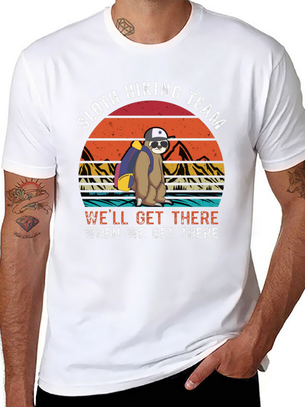 Sloth Hiking Team Black T-Shirt