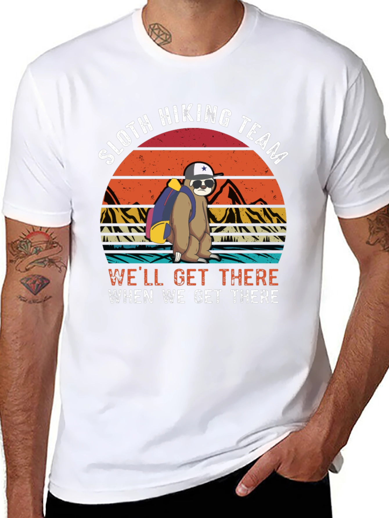 Sloth Hiking Team Black T-Shirt