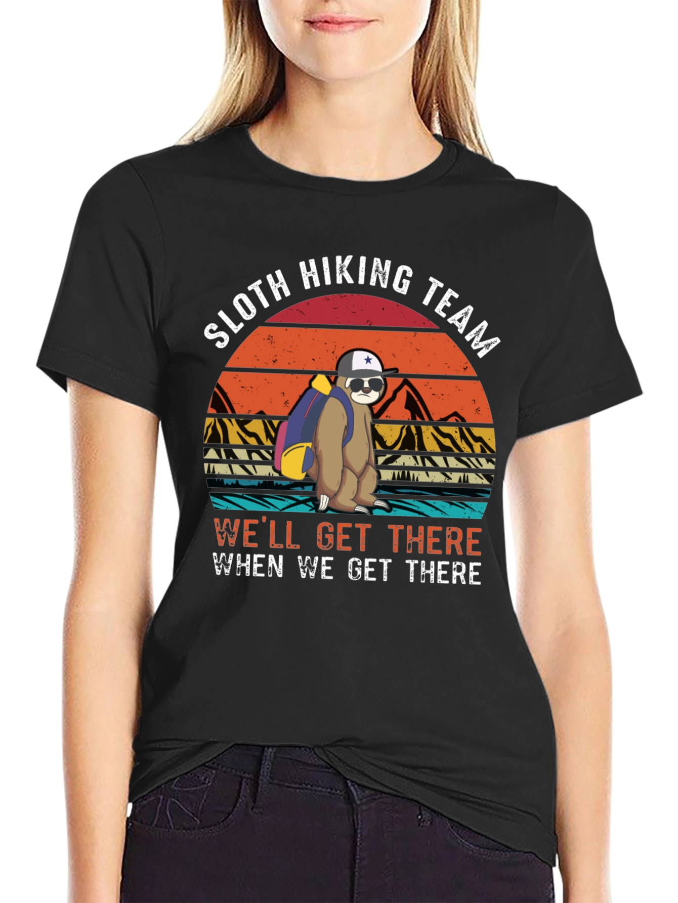 Sloth Hiking Team Black T-Shirt