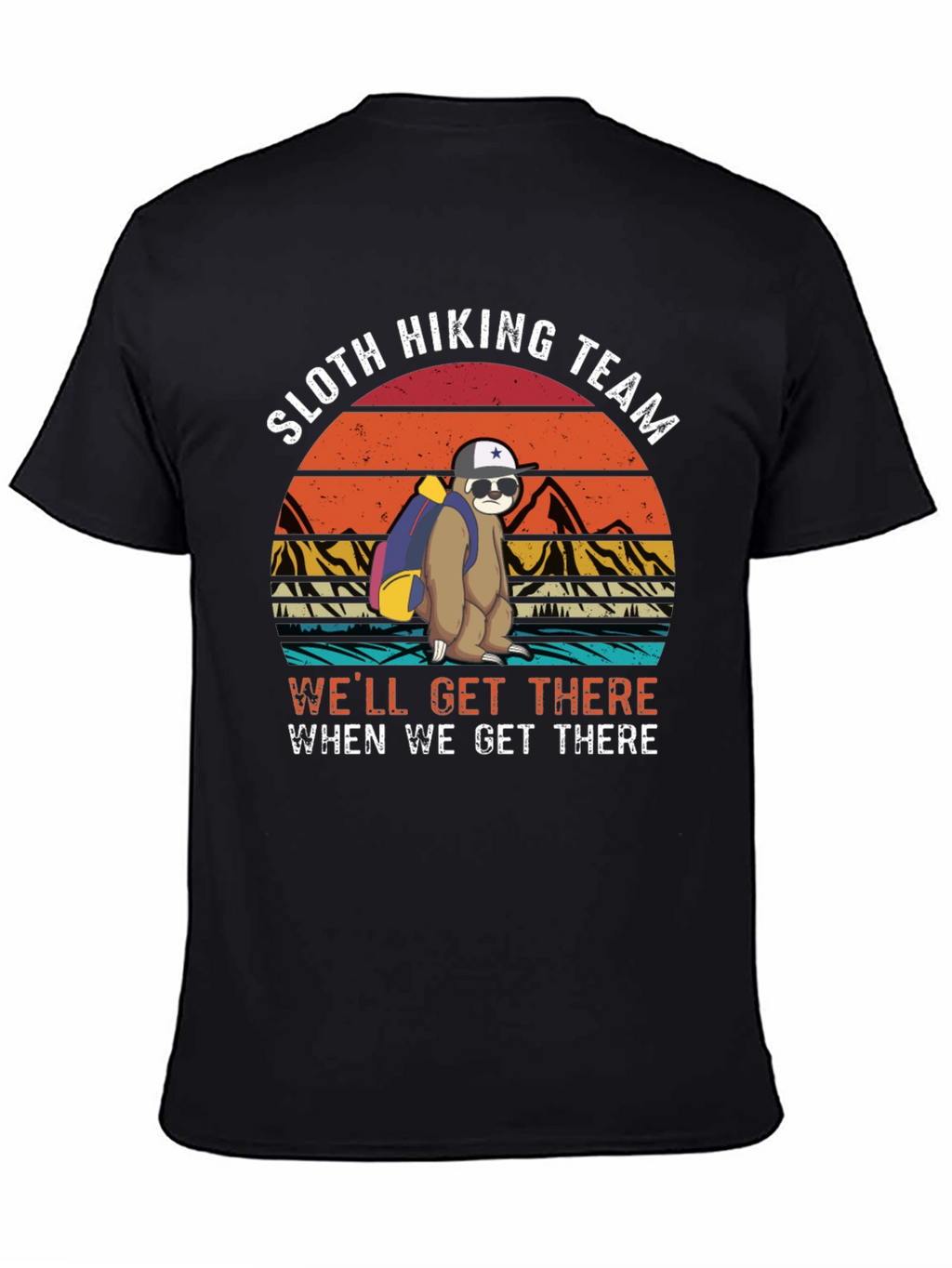 Sloth Hiking Team Black T-Shirt