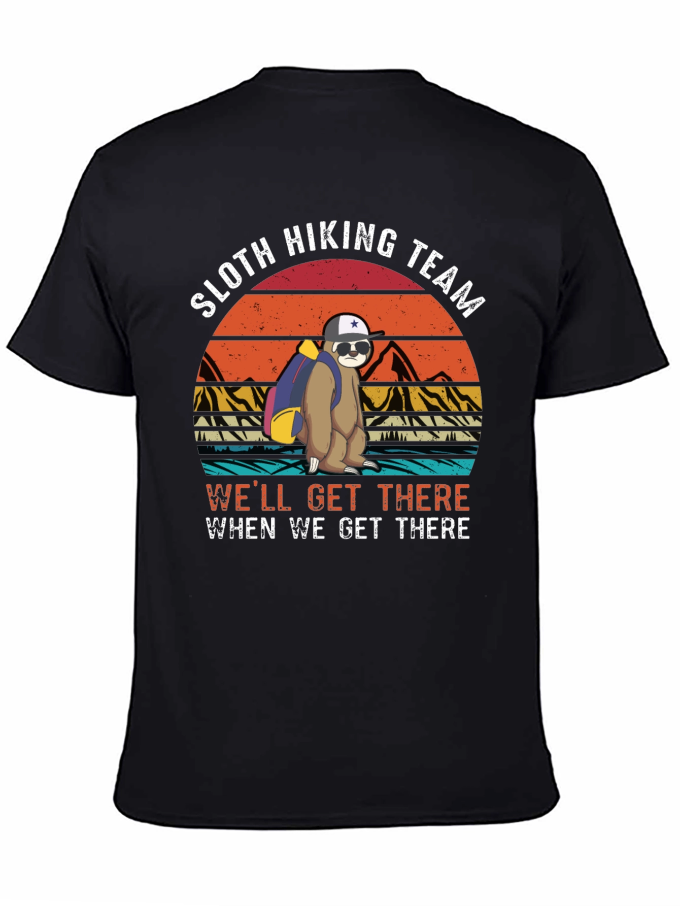Sloth Hiking Team Black T-Shirt