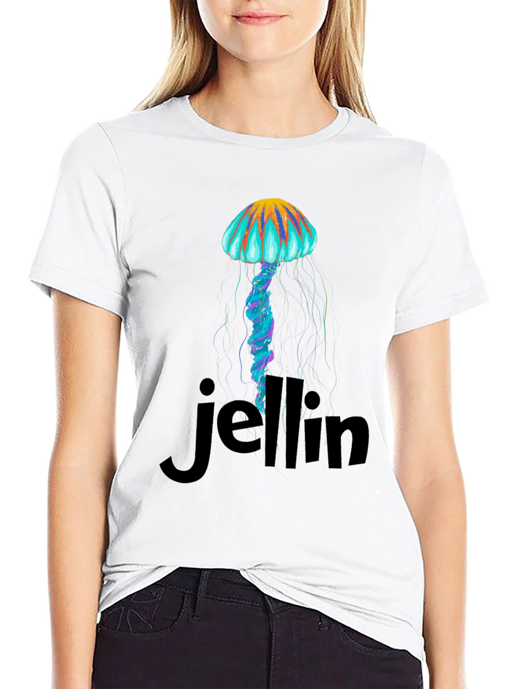 Jellin Jellyfish Graphic Tee - Black