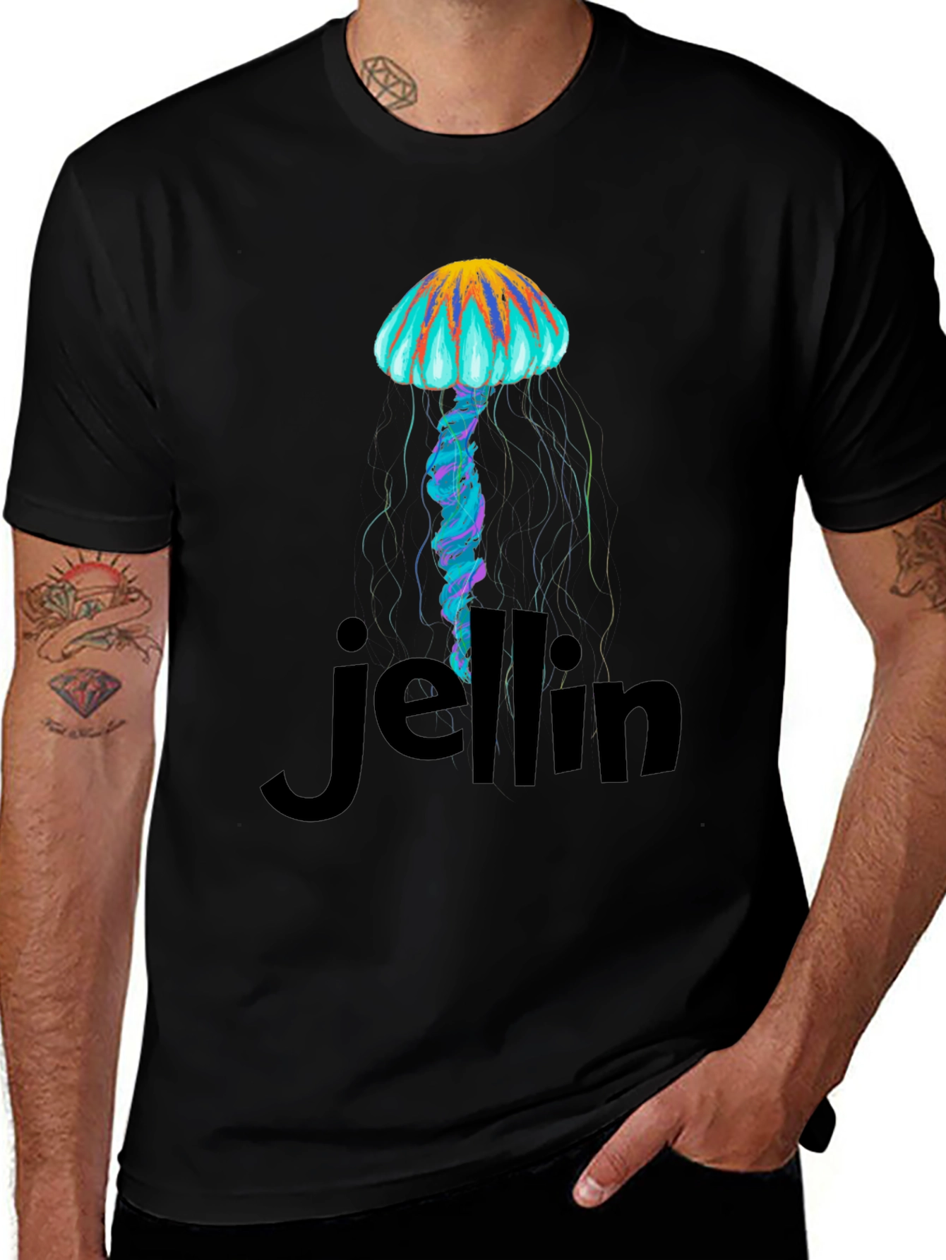 Jellin Jellyfish Graphic Tee - Black
