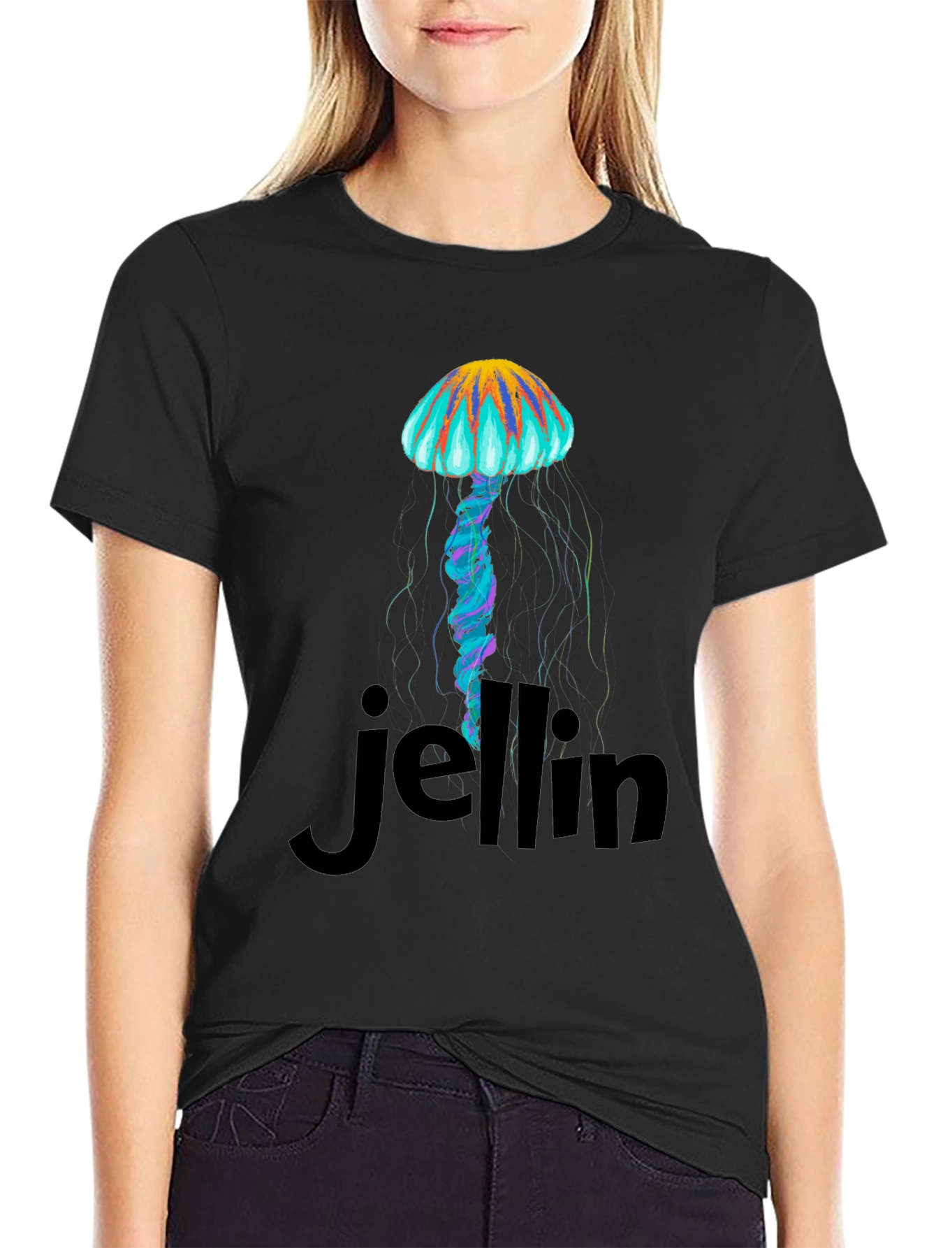 Jellin Jellyfish Graphic Tee - Black