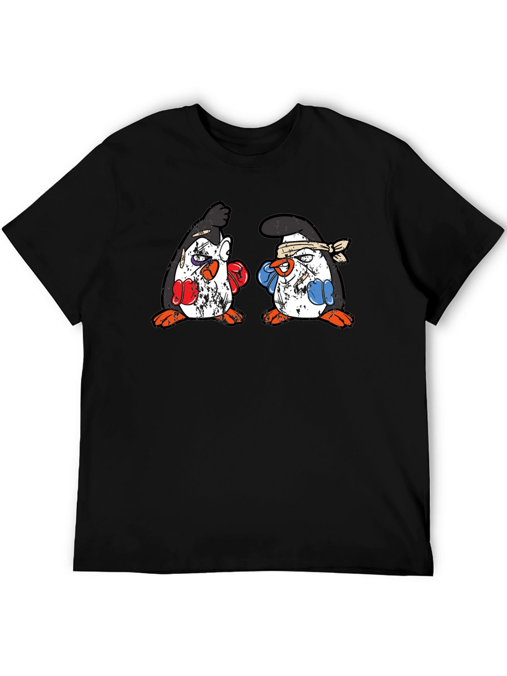 Penguin Boxing T-Shirt - Black Cotton Tee