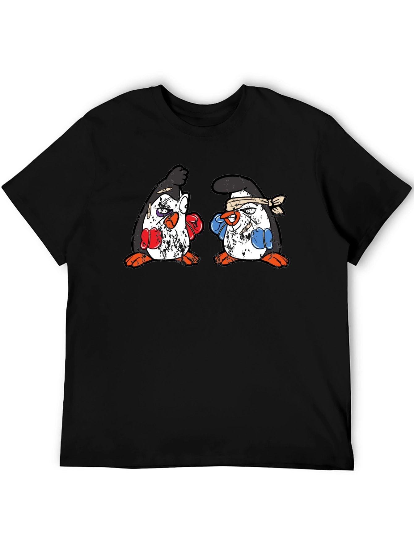 Penguin Boxing T-Shirt - Black Cotton Tee