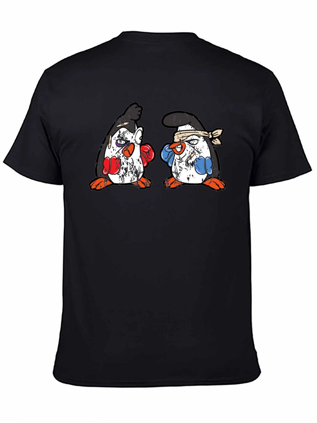 Penguin Boxing T-Shirt - Black Cotton Tee