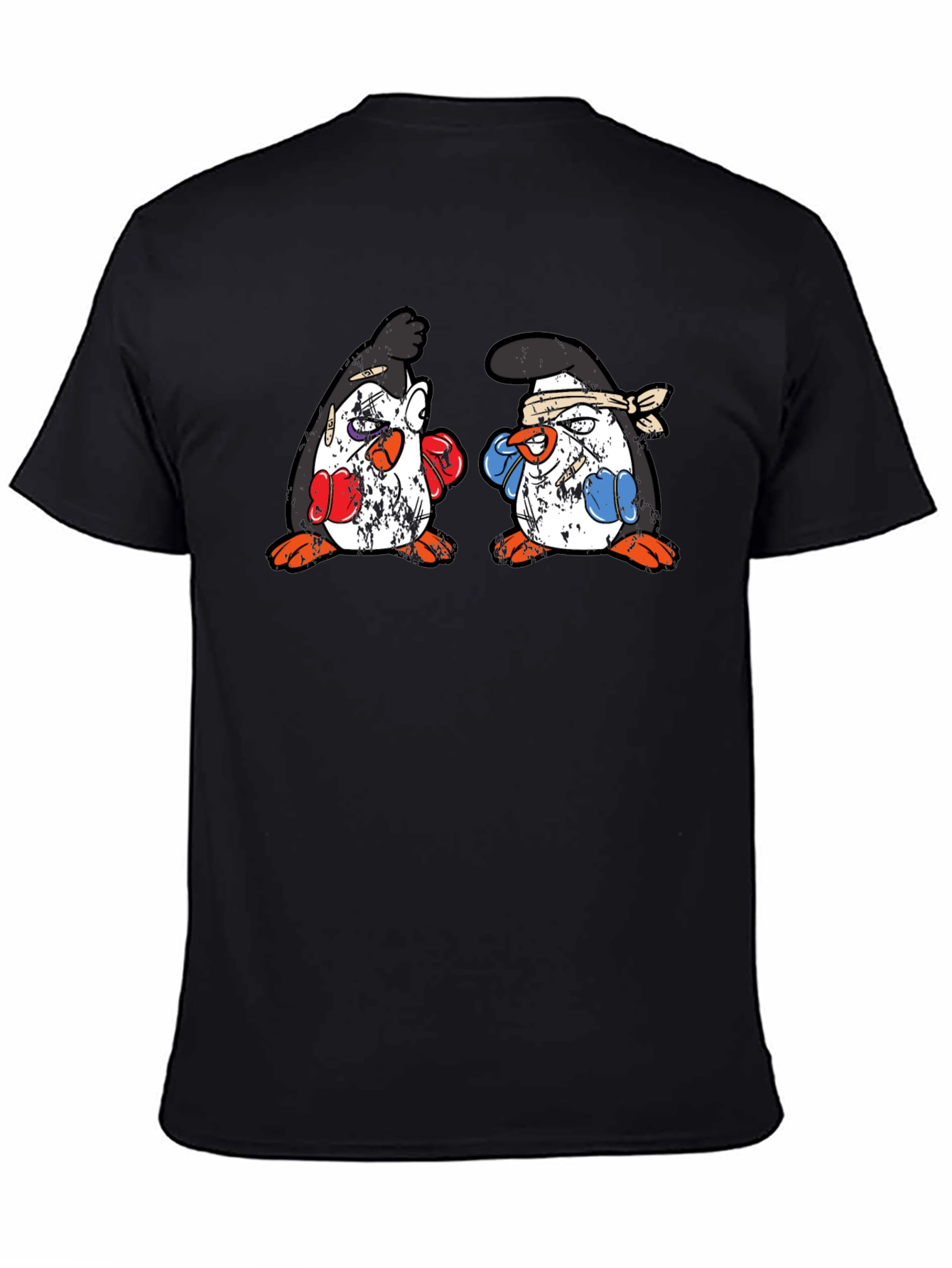 Penguin Boxing T-Shirt - Black Cotton Tee