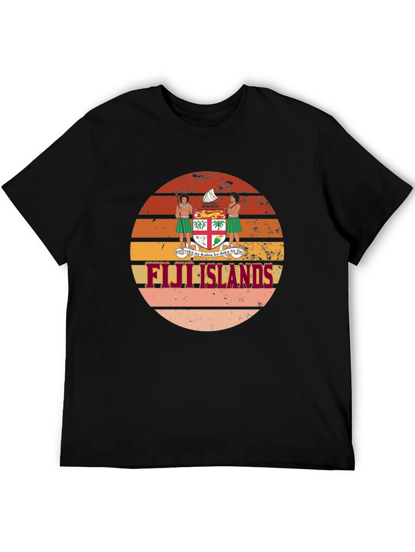 Fiji Islands Retro Sunset Graphic T-Shirt