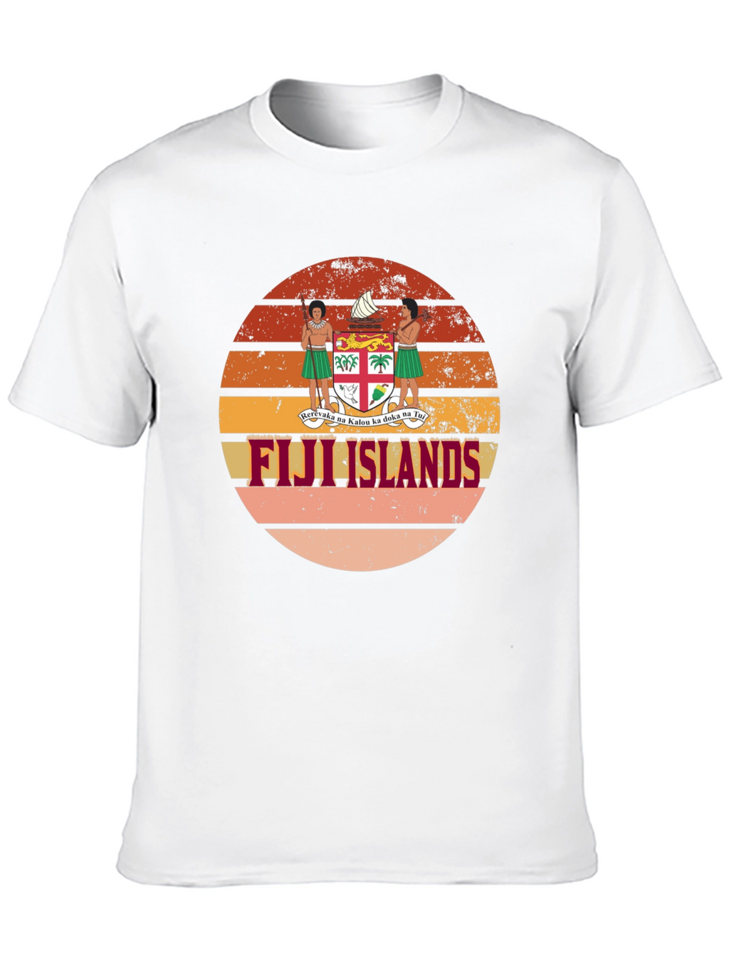 Fiji Islands Retro Sunset Graphic T-Shirt