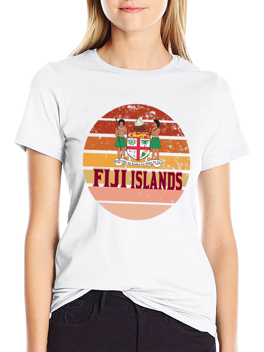 Fiji Islands Retro Sunset Graphic T-Shirt