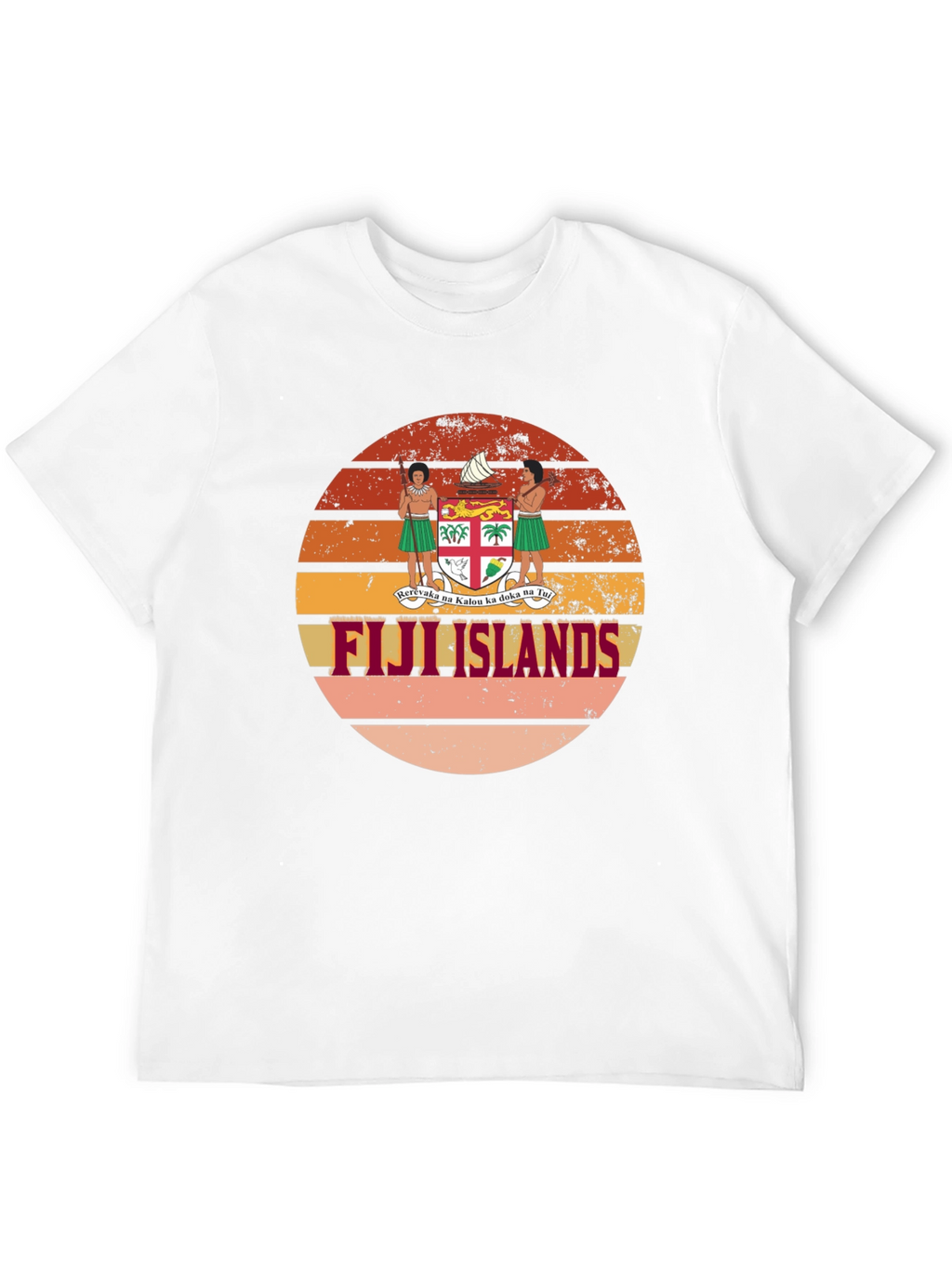 Fiji Islands Retro Sunset Graphic T-Shirt