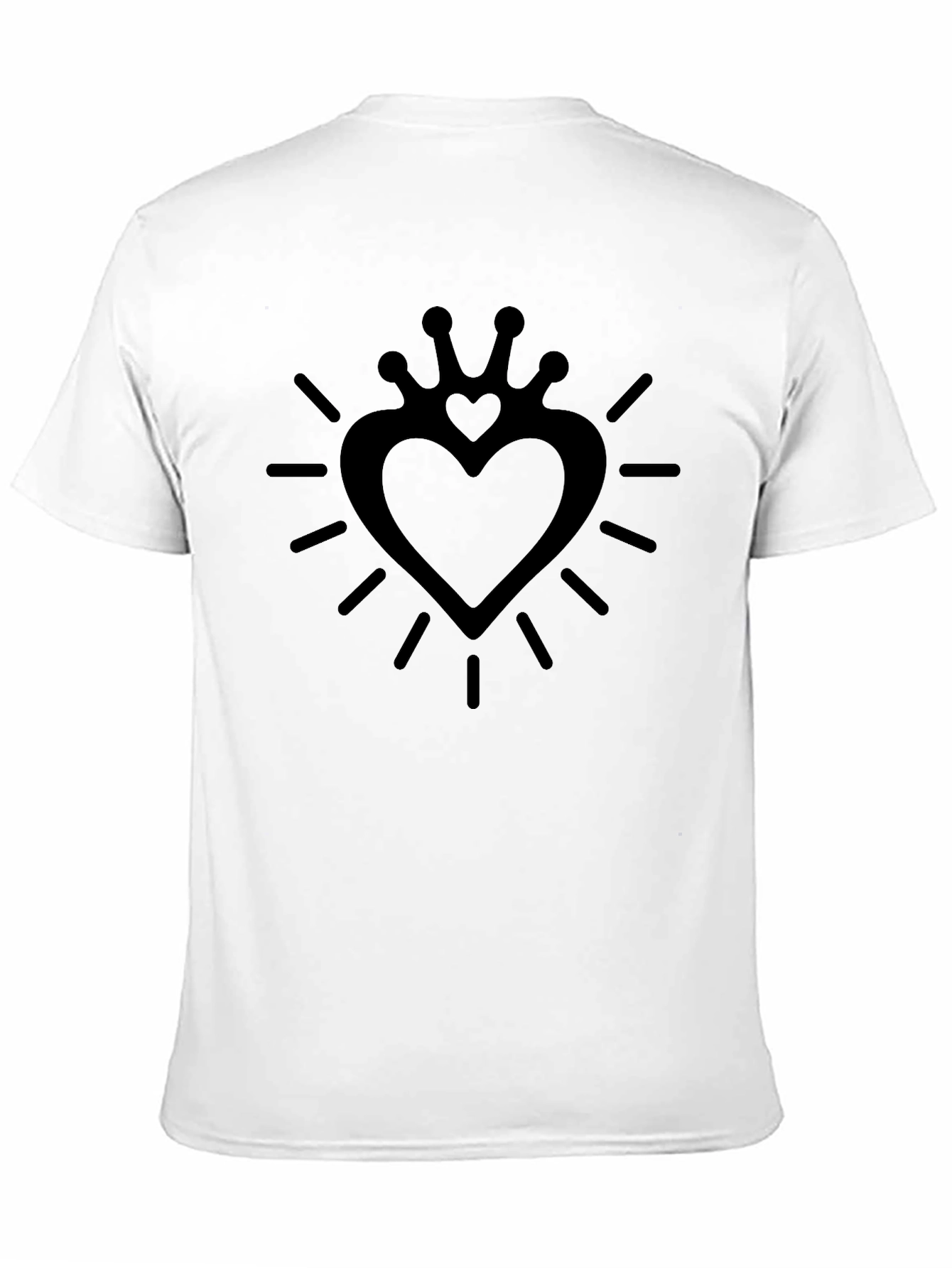 Heart Crown Graphic Black T-Shirt