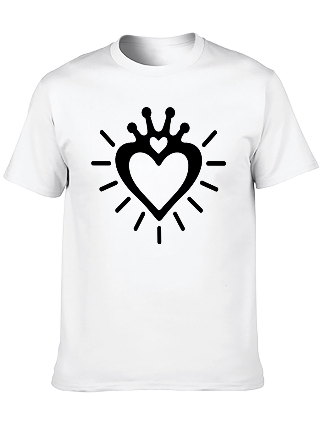 Heart Crown Graphic Black T-Shirt