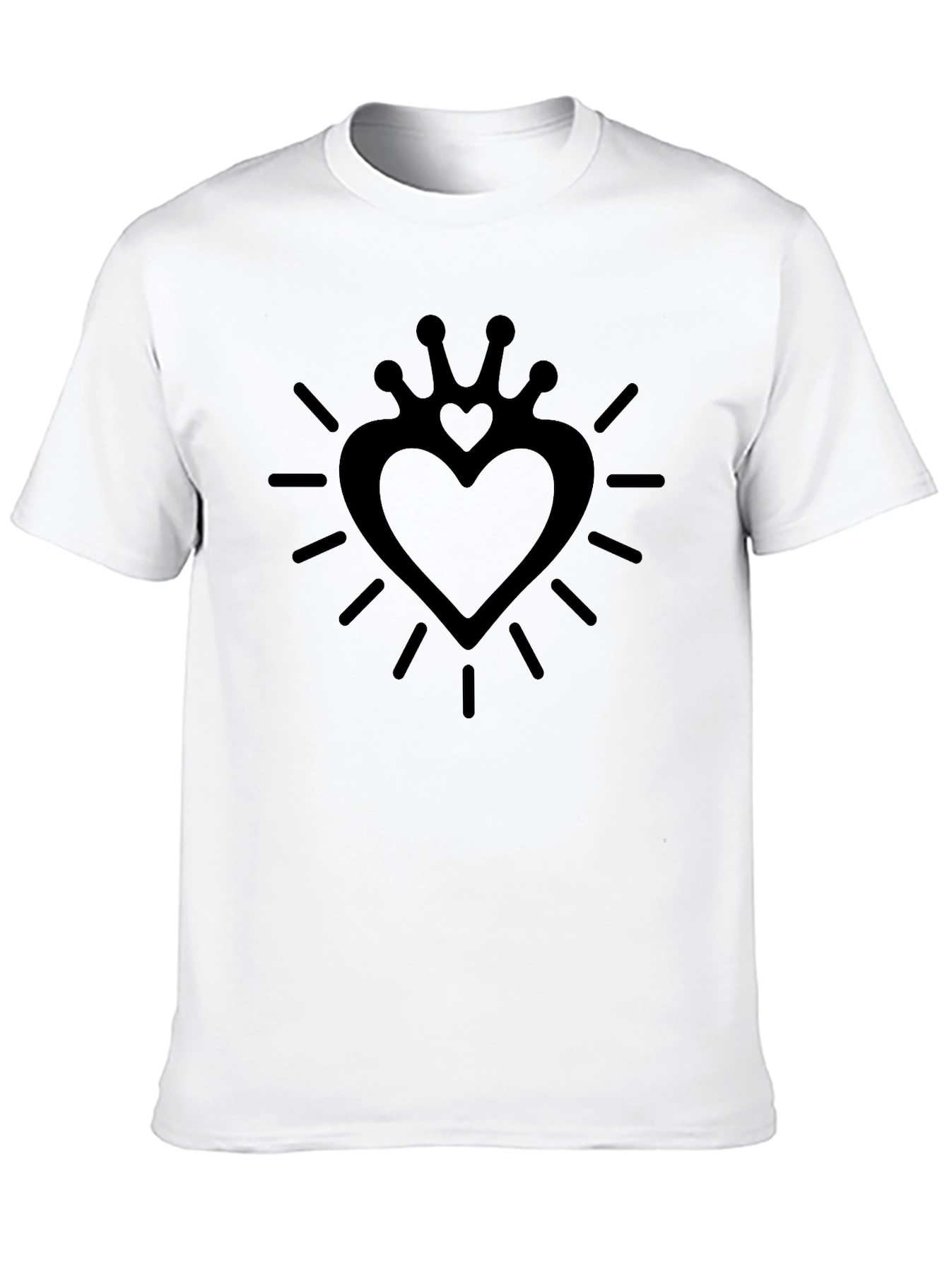 Heart Crown Graphic Black T-Shirt