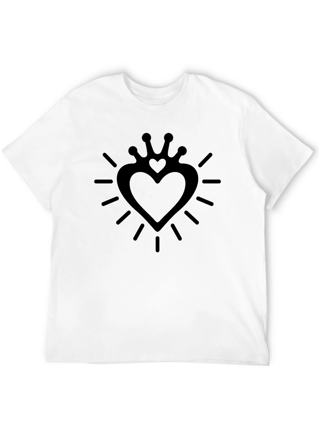 Heart Crown Graphic Black T-Shirt