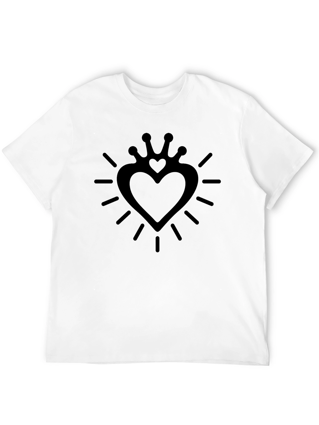 Heart Crown Graphic Black T-Shirt