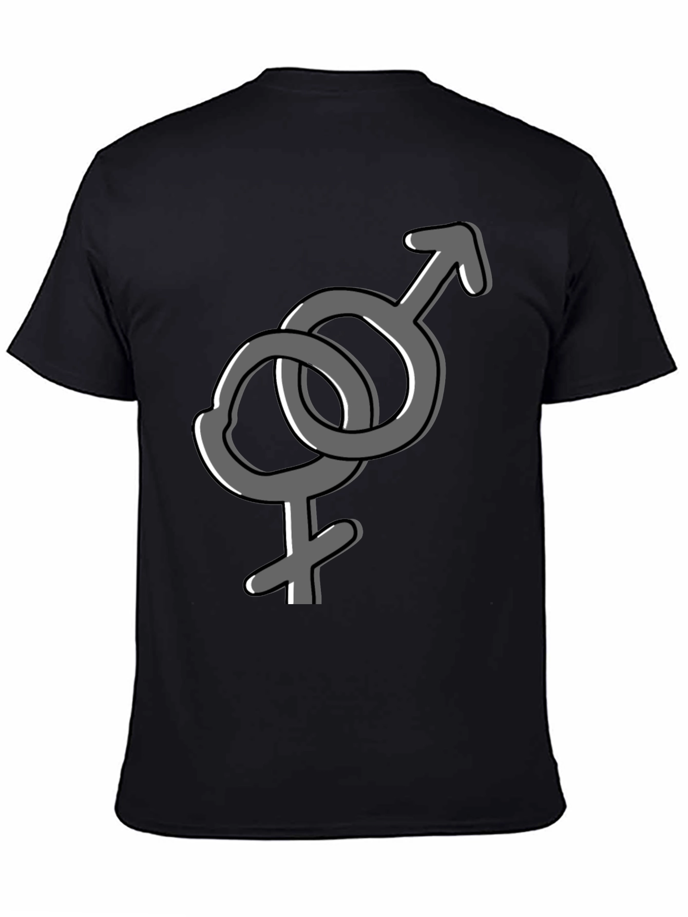 Interlocking Gender Symbol Graphic Tee - Unisex Black T-Shirt
