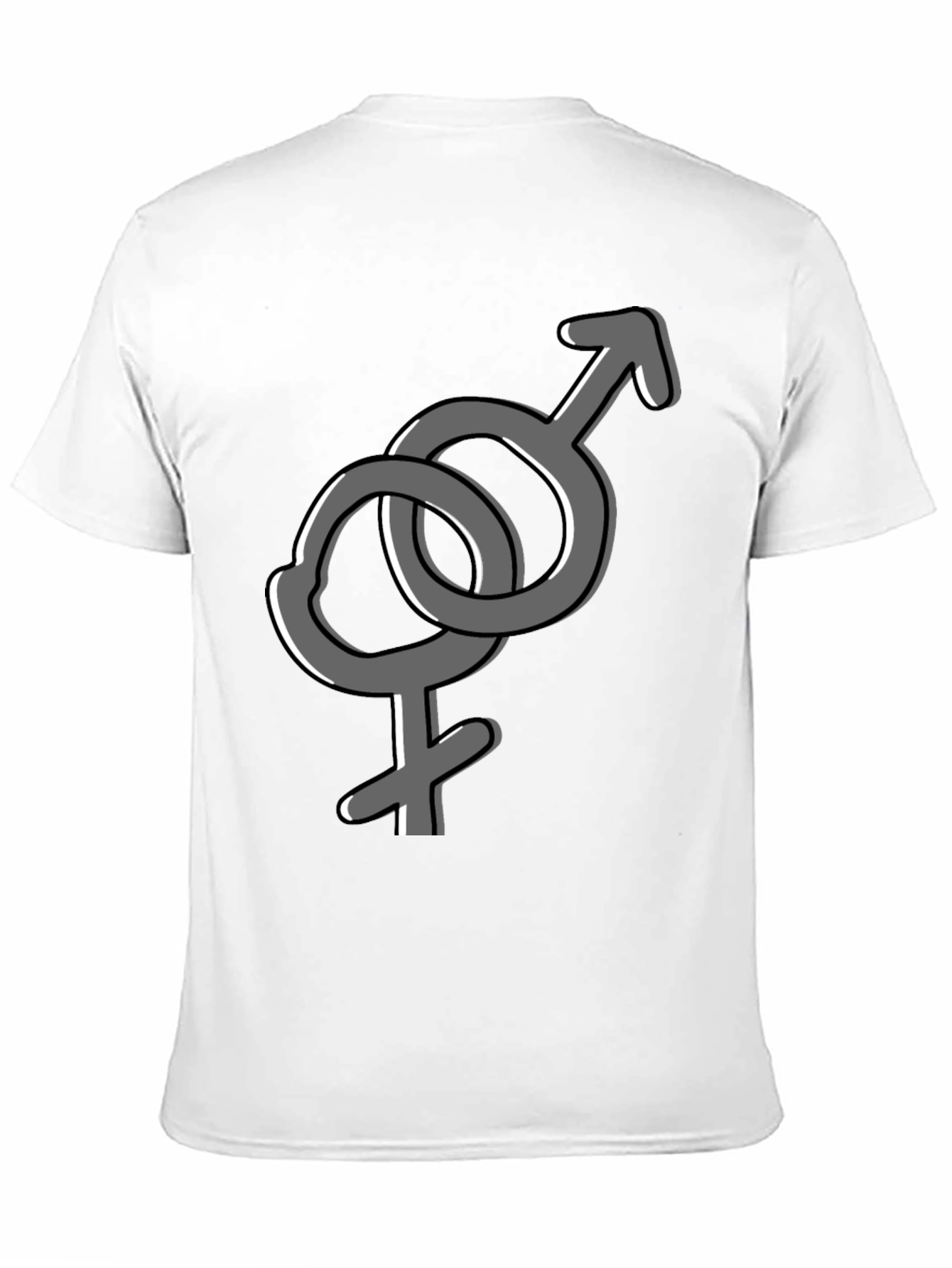 Interlocking Gender Symbol Graphic Tee - Unisex Black T-Shirt