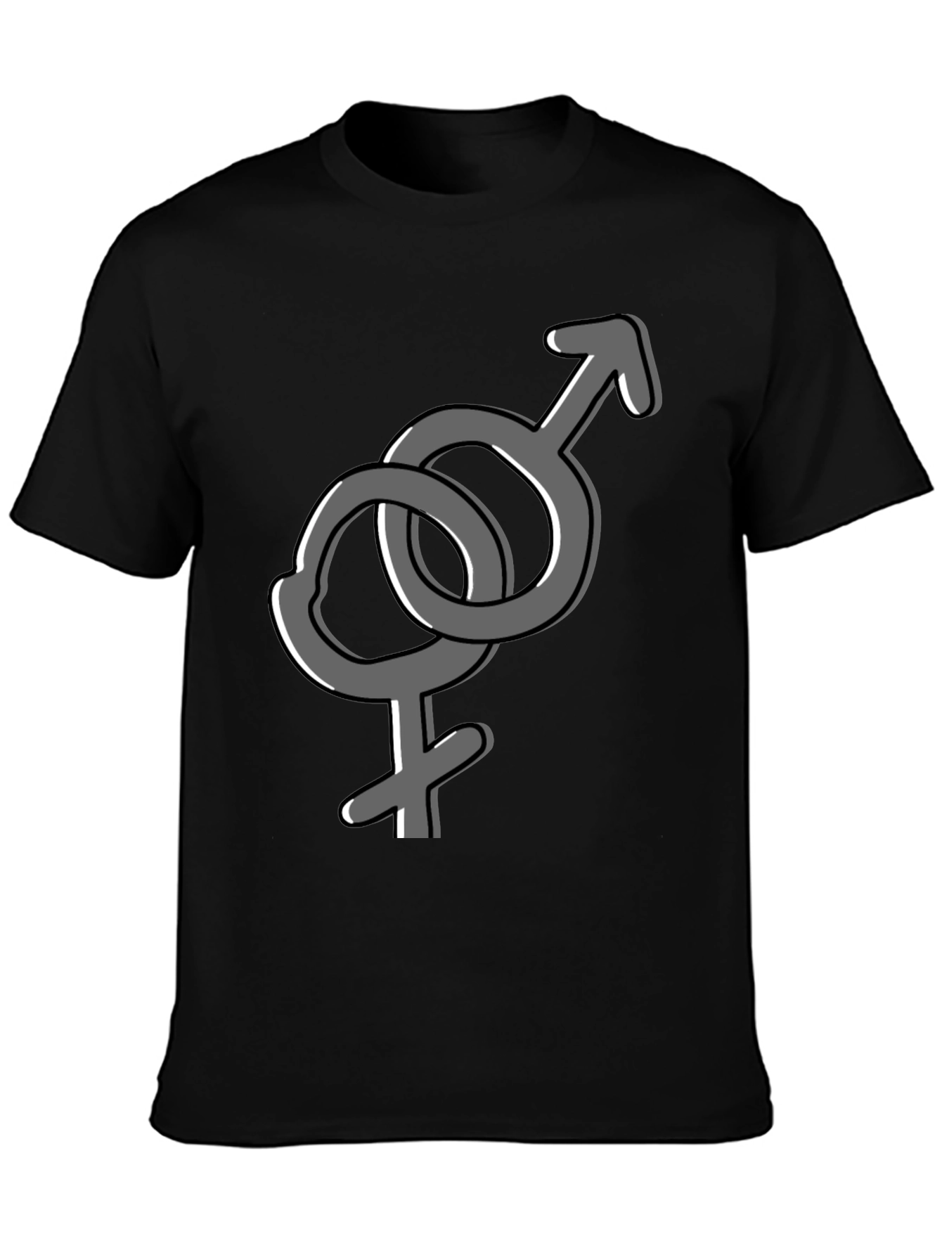 Interlocking Gender Symbol Graphic Tee - Unisex Black T-Shirt