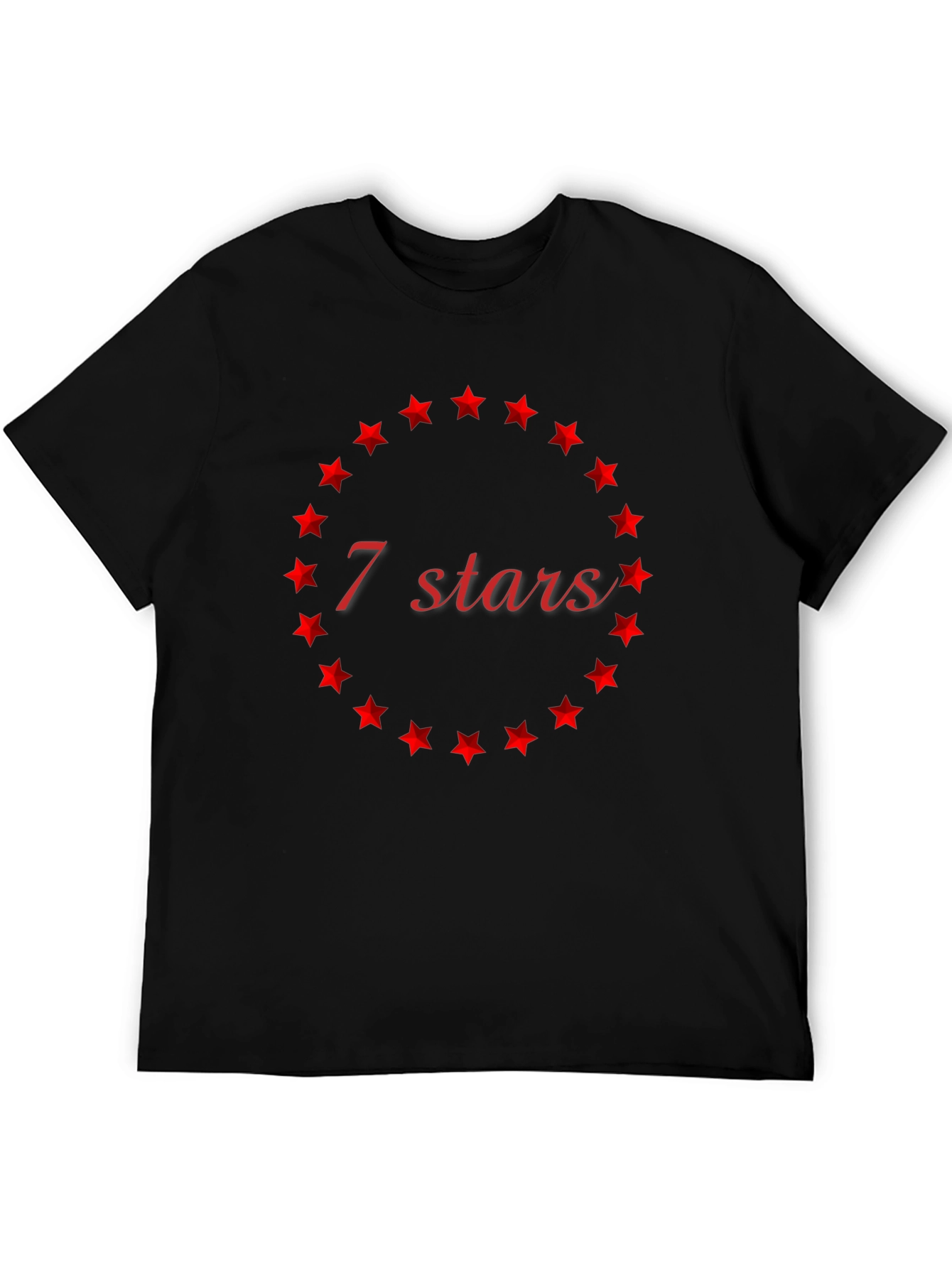 7 Stars Graphic Tee - Stylish Mens Black T-Shirt