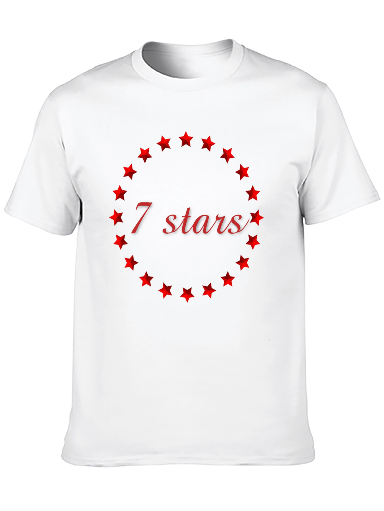 7 Stars Graphic Tee - Stylish Mens Black T-Shirt