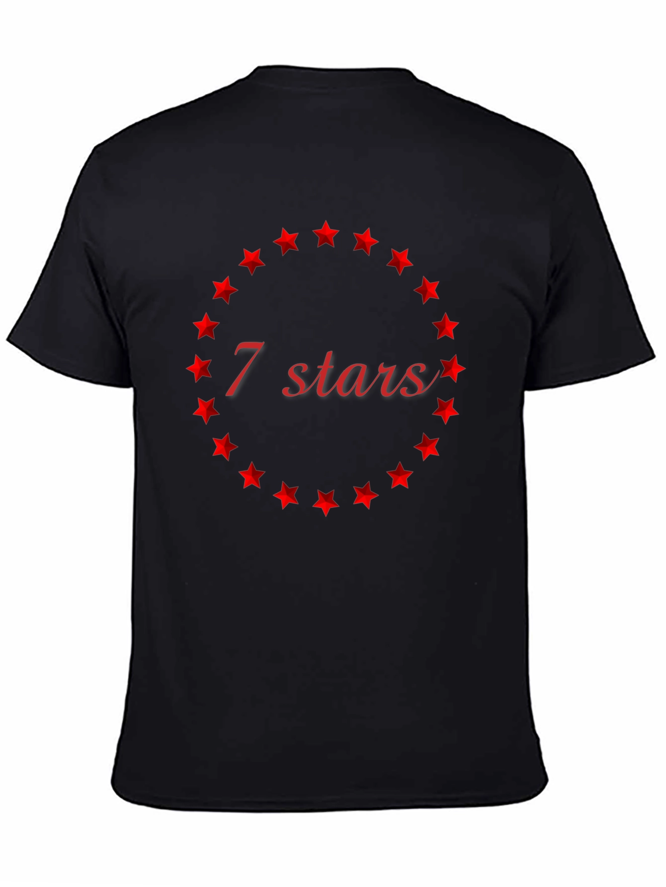 7 Stars Graphic Tee - Stylish Mens Black T-Shirt