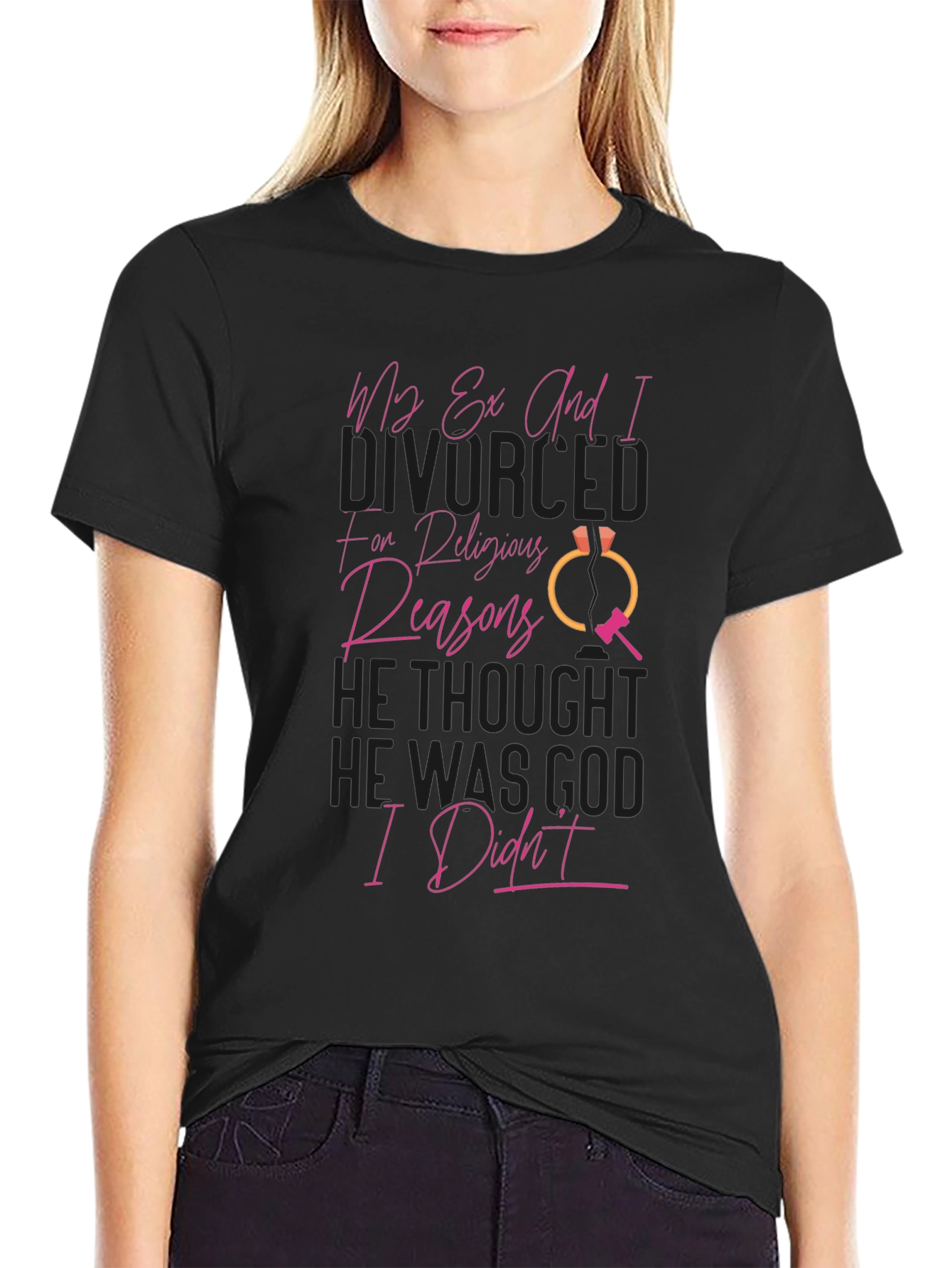 Funny Divorce T-Shirt - My Ex And I Divorced Religious Reasons